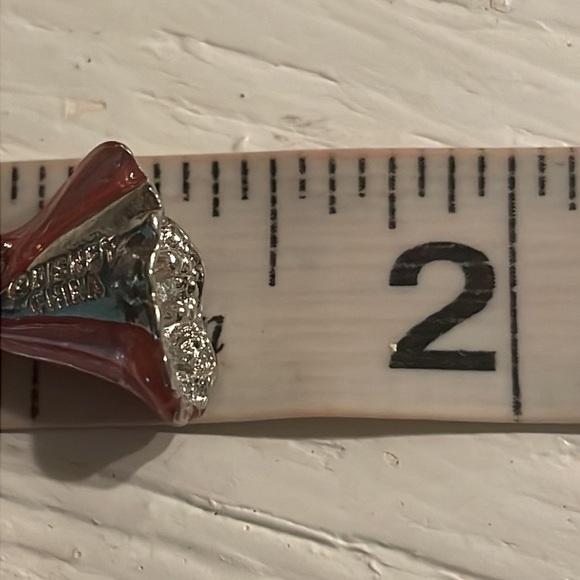 1.5” silver tone pink enamel princess charm pendant with jump hoop - Picture 10 of 11